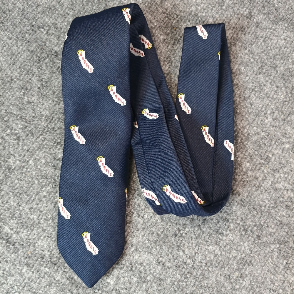 Vintage California Angels Neck Tie Mens One Size Blue MLB Baseball Cervantes 80s